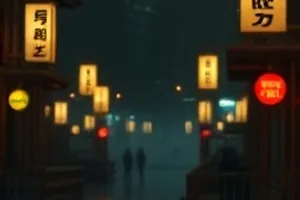 铜色黄昏里的旧厂房与自行车影子